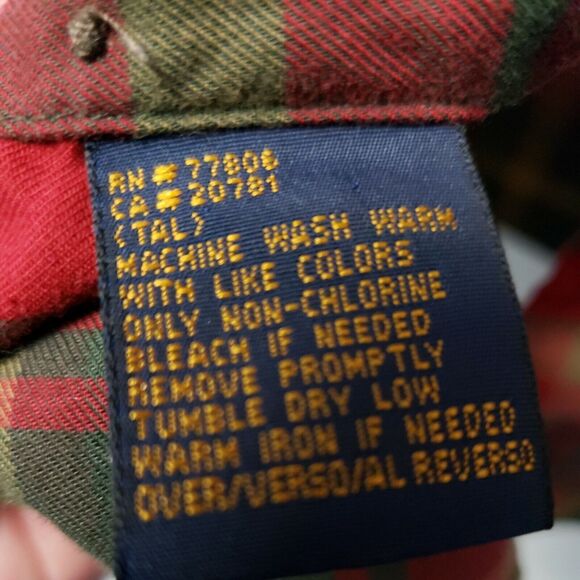 Tommy Hilfiger Mens Dress Shirt Size M Red Green Long Sleeve Cotton - Picture 4 of 8